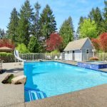 outdoor swimming pool with slides